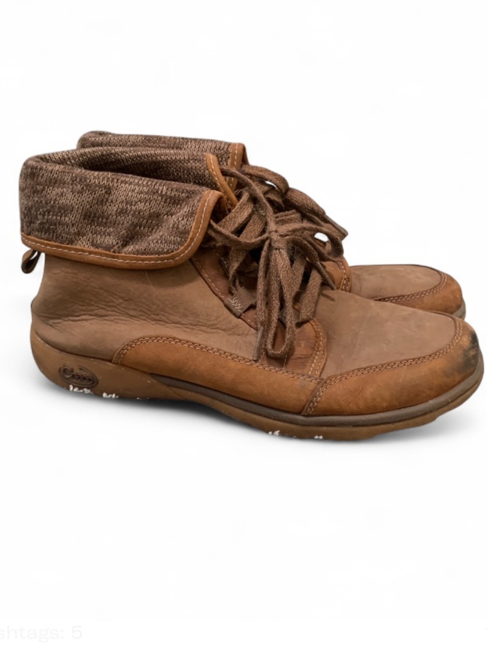 Chaco Barbary Brown Leather Lace-Up Ankle Boots